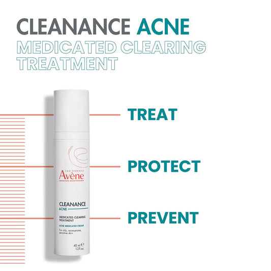 Avène Cleanance Acne Medicated Clearing Treatment With Micronized Benzoyl Peroxide, Treatment Cream For Acne Blemishes And Blackheads, Safe For Sensitive Skin