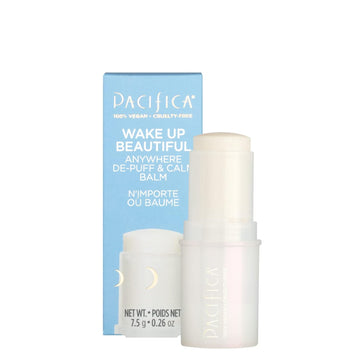 Pacifica Beauty, Wake Up Beautiful Anywhere De-Puff & Calm Balm, Hyaluronic Acid, Quinoa, Mushrooms, Puffy, Soothing, Fine Line Reduction, Highlighter Makeup Stick, Vegan & Cruelty Free