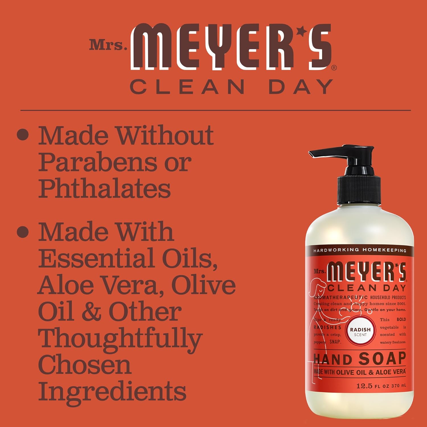 MRS. MEYER'S CLEAN DAY Soap Hand Liquid Radish, 12.5 Fl Oz : Beauty & Personal Care