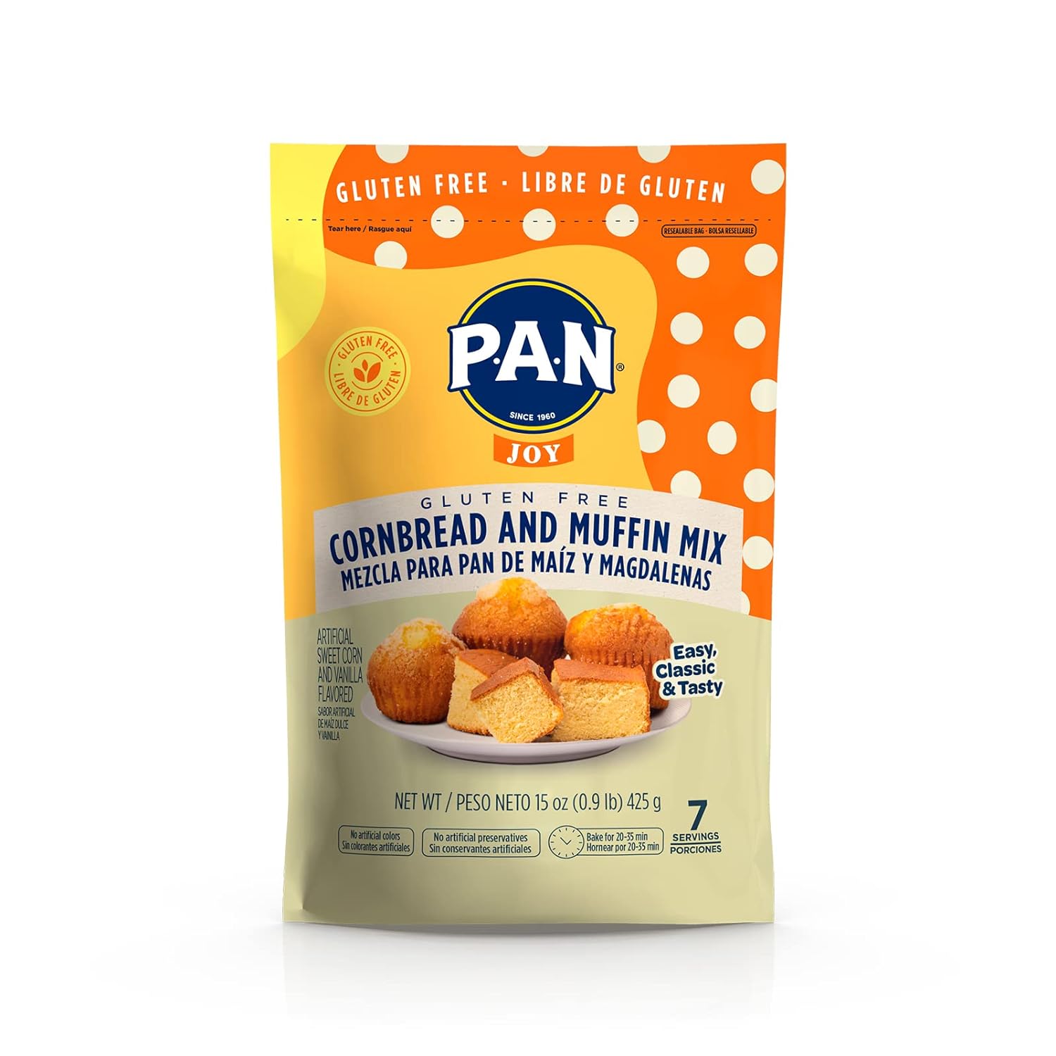 P.A.N Cornbread and Muffin Mix – Gluten Free Baking Mix 0.9 lb. (Pack of 1)