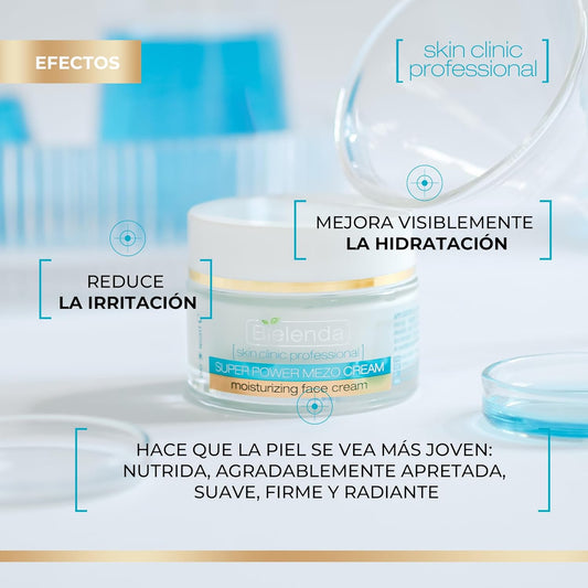 Bielenda Professional Mezo Hydrating Anti-Wrinkle Cream With Hyaluronic Acid, Anti-Ageing Treatment, All Skin Types, Day/Night, 50 Ml