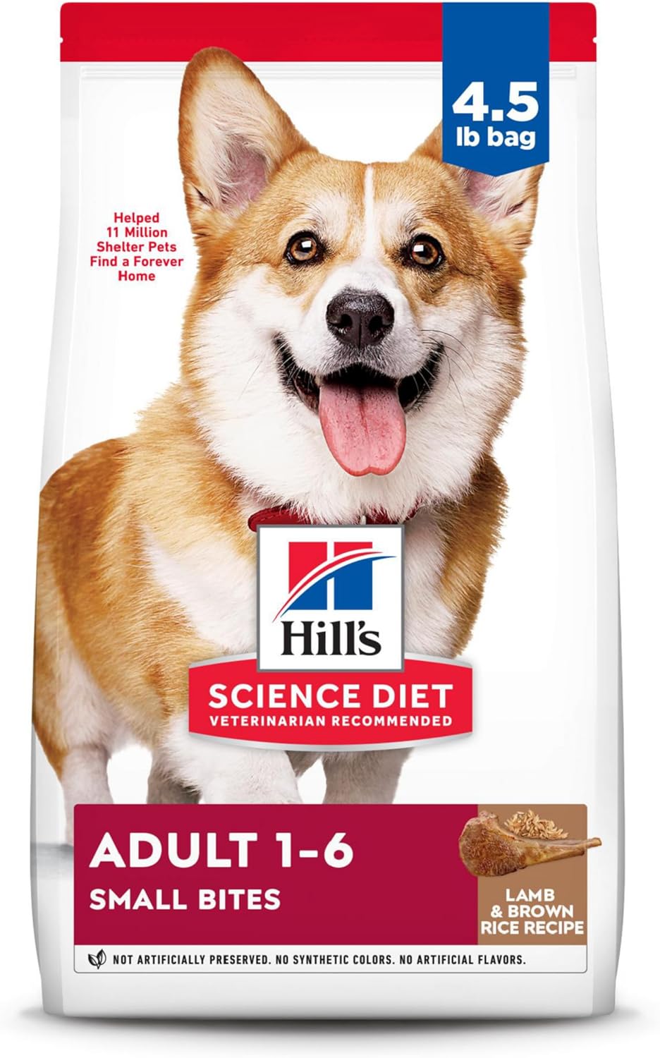 Hill'S Science Diet Adult 1-6, Adult 1-6 Premium Nutrition, Small Kibble, Dry Dog Food, Lamb & Brown Rice, 4.5 Lb Bag