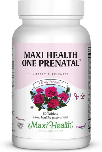 Maxi Health One Prenatal - Womens Prenatal Vitamins With Iron - Enhanced Absorption & Bioavailability - Daily Multivitamin For Women - Multi Vitamin & Mineral Supplement For Adults