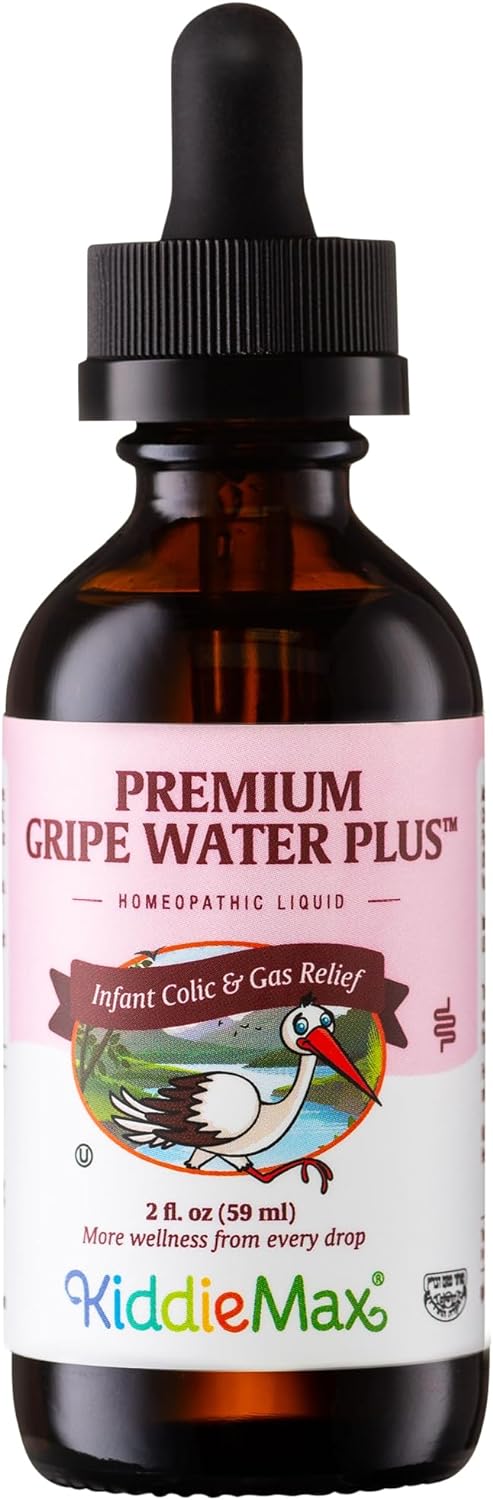 Maxi Health Homeopathic Gripe Water for Baby's - Infant Colic, Hiccup, Gas Relief | Premium Herbal Fast Acting Drops (Unflavored 59 mL (Pack of 2))