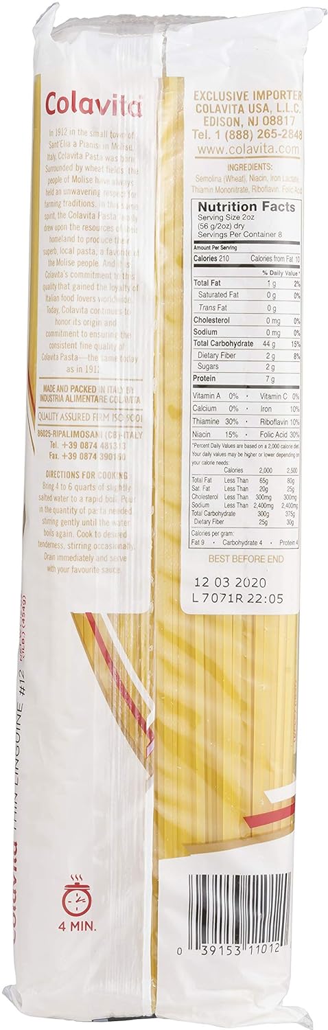 Colavita Pasta - Thin Linguine, 1 Pound - Pack of 20