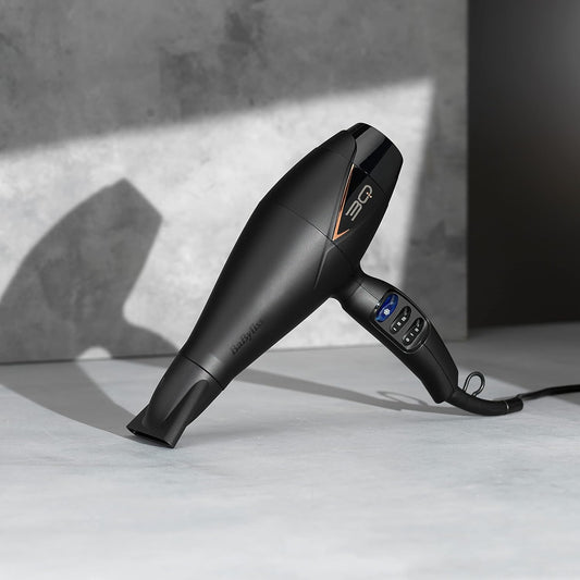 Babyliss Professional 3Q Hair Dryer - Powerful 2200W Blow Dryer, Extra-Fast Air Flow And Ultra-Lightweight, 3 Heat & 2 Speed Settings, Black, 5665U