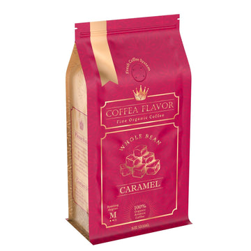 Coffea Flavor Caramel Flavored Whole Bean Coffee – 100% Arabica, Medium Roast, Usda Organic, Fair Trade, Freshly Roasted, 16 Oz Bag