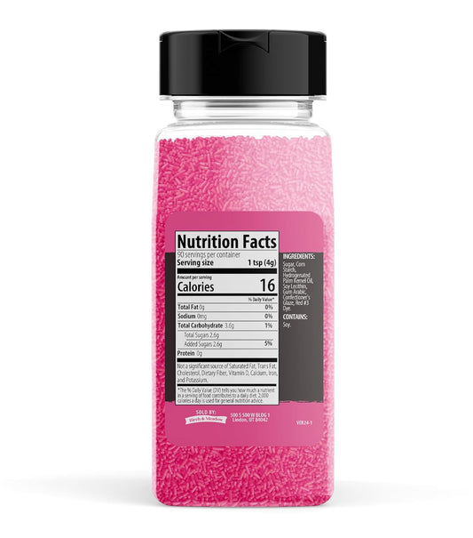 Birch & Meadow Pink Sprinkles, 12.8 Oz, Fun & Decorative Topping, Crunchy Texture