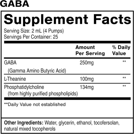 Quicksilver Scientific Liposomal Gaba With L Theanine - Calm, Stress Response & Brain Support - Bioavailable Gaba Supplement With L Theanine 100Mg (1.7Oz/50Ml)