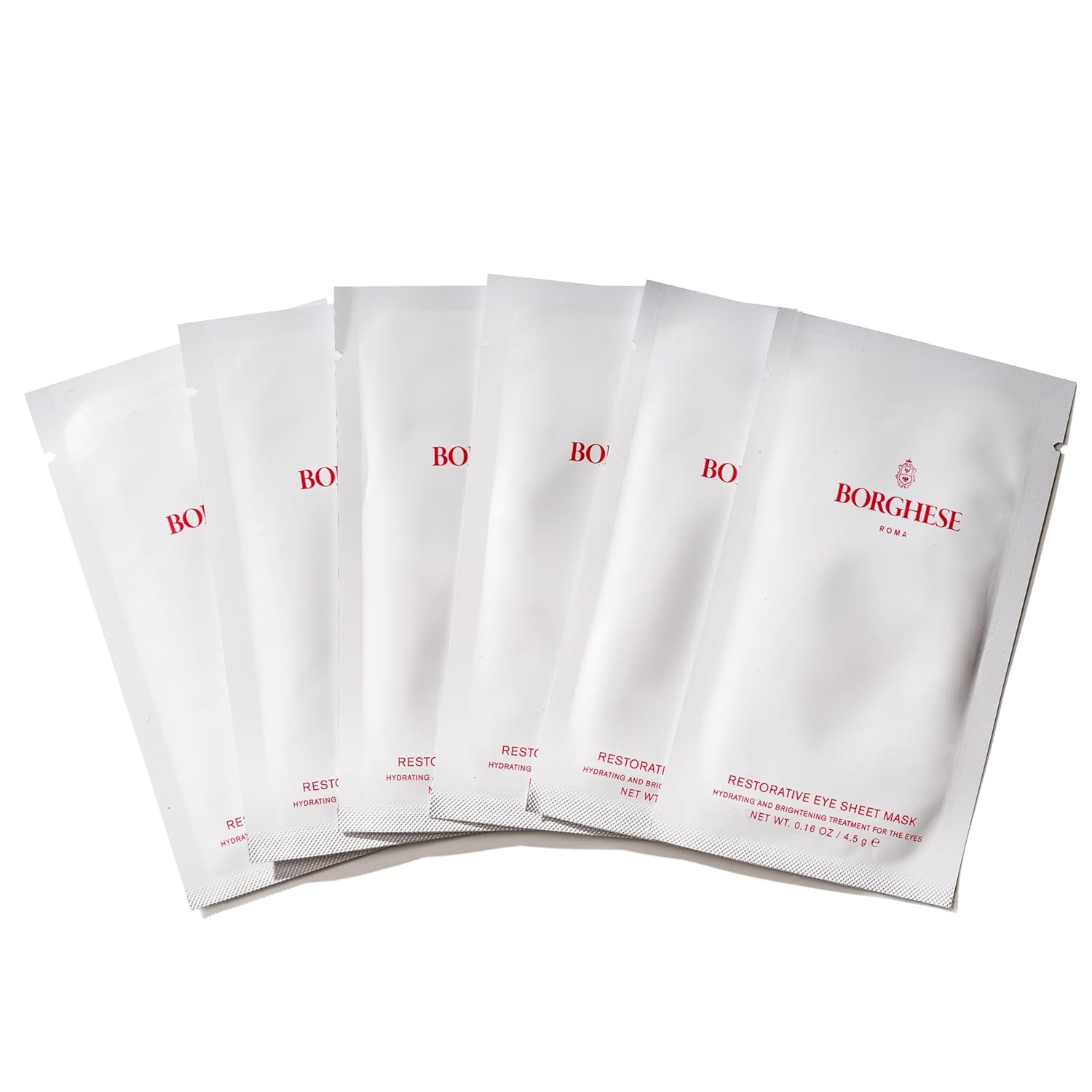 Borghese Restorative Eye Sheet Masks - Nourishing And Brightening Under Eye Treatment Masks, 6 Pairs