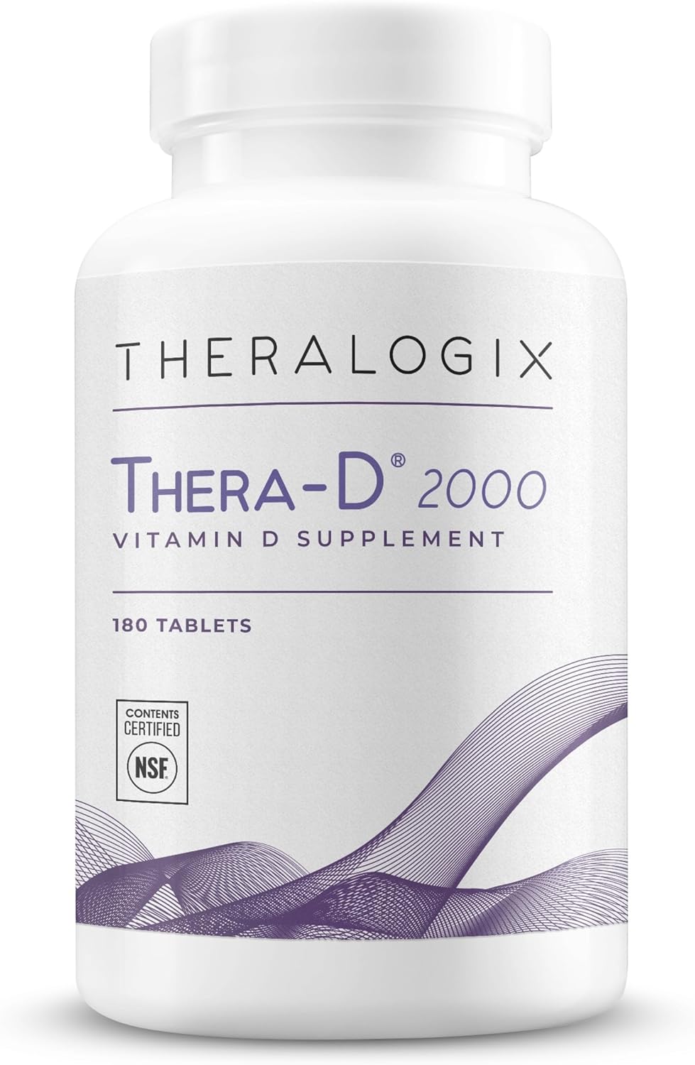 Theralogix Thera-D 2000 Vitamin D Supplement - 2,000IU (50 mcg) Vitamin D3 Tablets - 180-Day Supply - Immune Support Supplement for Women & Men - Aids Bone & Heart Health - NSF Certified - 180 Tablets