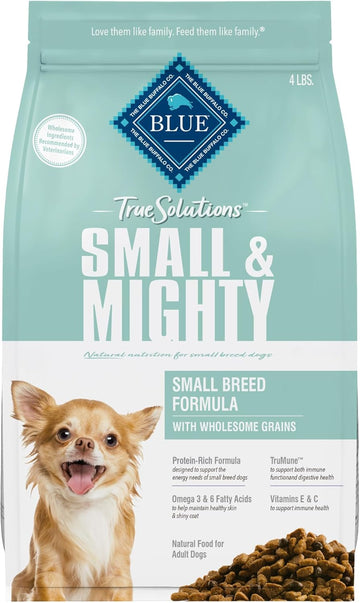 Blue Buffalo True Solutions Small & Mighty Small Breed Adult Dry Dog Food, Supports High Energy Needs, Made In The Usa With Natural Ingredients, Chicken, 4-Lb. Bag