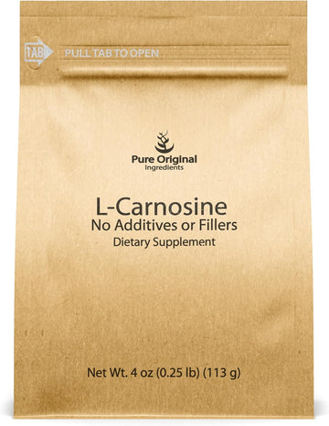 Pure Original Ingredients L-Carnosine Powder (4 Oz), Dietary Supplement, Lab-Verified, No Additives Or Fillers
