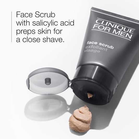 Clinique For Men Exfoliating + Cleansing Face Scrub With Salicylic Acid | Gentle For Daily Use | For All Skin Types, 3.4 Fl Oz