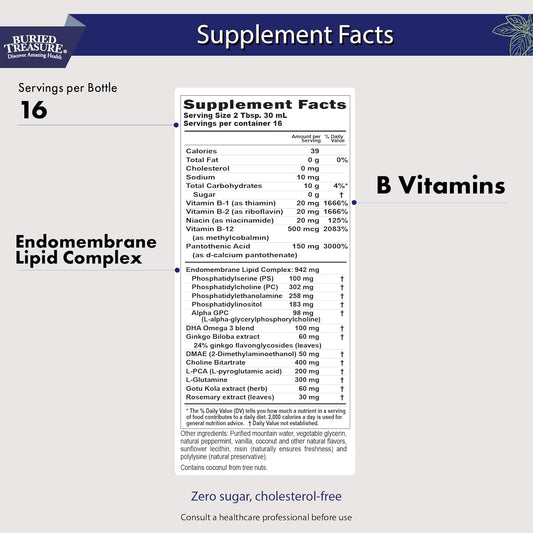 Buried Treasure Neuro Nectar Memory And Mental Focus Supplement 16 Oz