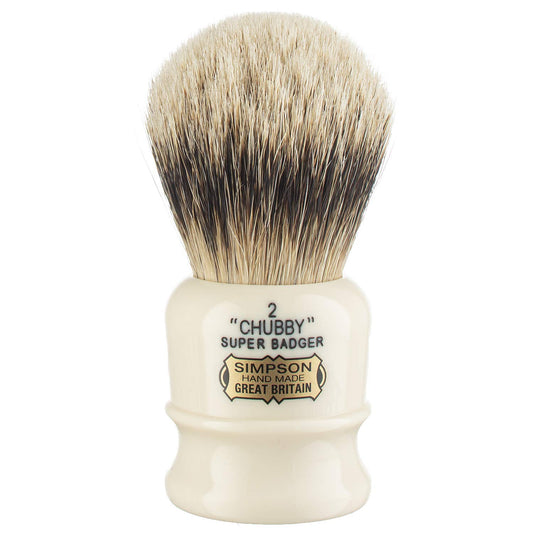 Simpsons Chubby 2 Super Shaving Brush - Ch2 High Density Knot, Hand-Turned Ivory Handle Simpson Shaving Brushes - Wet Shave Deluxe Thick & Luxurious Lather Handle Dense & Extra Soft Bristles : Beauty & Personal Care