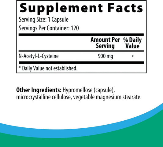Rootcology By Dr. Izabella Wentz | Pure N-Acetyl Cysteine | (Nac) 900Mg | 120 Capsules