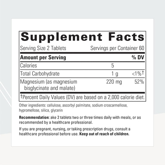 Integrative Therapeutics Magnesium Glycinate Plus - Brain Function Supplement For Women & Men* - Supports Cardiovascular & Nerve Function* - Vegan - 120 Tablets