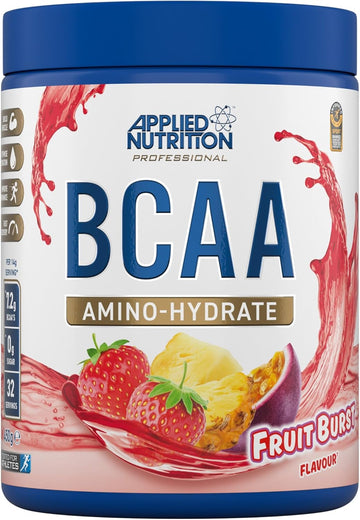 Applied Nutrition Bcaa Powder - Branched Chain Amino Acids Bcaas Supplement, Amino Hydrate Intra Workout & Recovery Energy Drink (450G - 32 Servings) (Lemon & Lime)