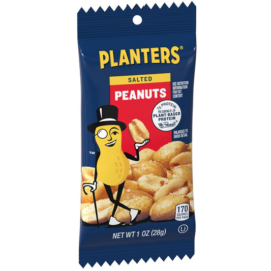 Planters Single Serve Salted Peanuts, 1 Oz. Bags (Pack Of 144)