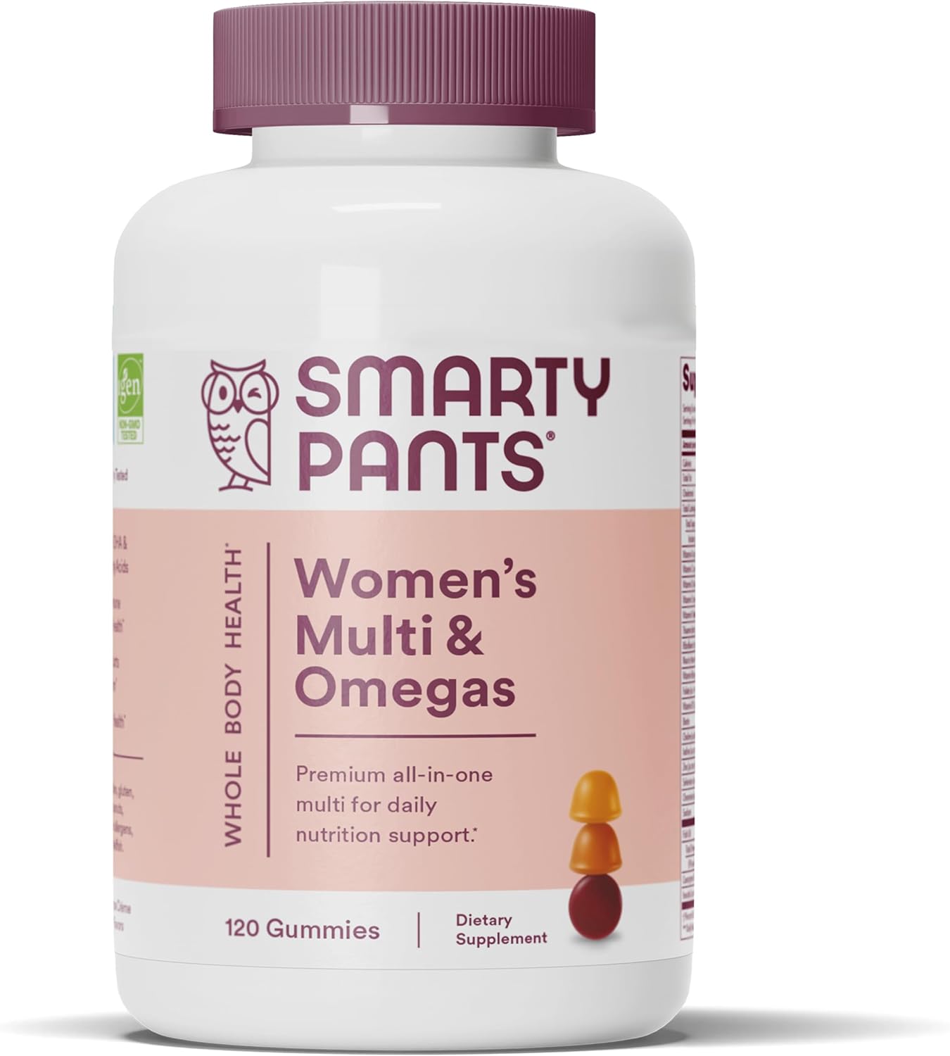 SmartyPants Women’s Formula Daily Gummy Vitamins: Gluten Free, Multivitamin & Omega 3 Fish Oil (Dha/Epa), Methyl B12, vitamin D3, Vitamin B6, 120 Count (20 Day Supply) - Packaging May Vary