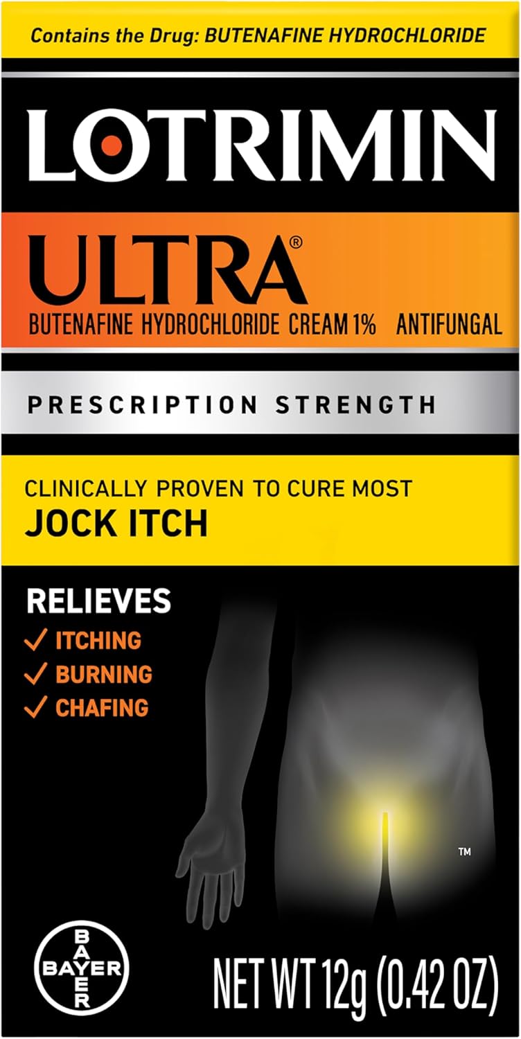 Lotrimin Ultra Antifungal Jock Itch Cream - Powerful Butenafine Hydrochloride Treatment For Jock Itch And Fungal Infections, 0.42 Ounce (12 Grams) (Packaging May Vary)