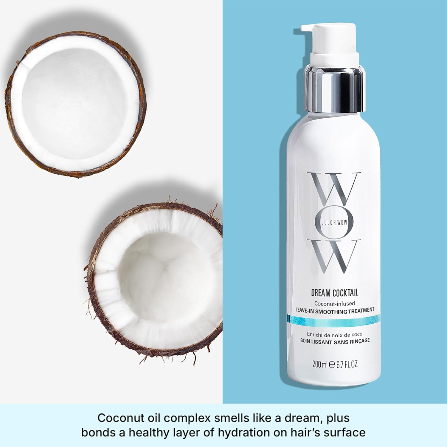 Color Wow Dream Cocktail Coconut Infused Leave-In Treatment – Silky, Supple, Frizz-Free Hair | Blow Dry Boost + Heat Protectant