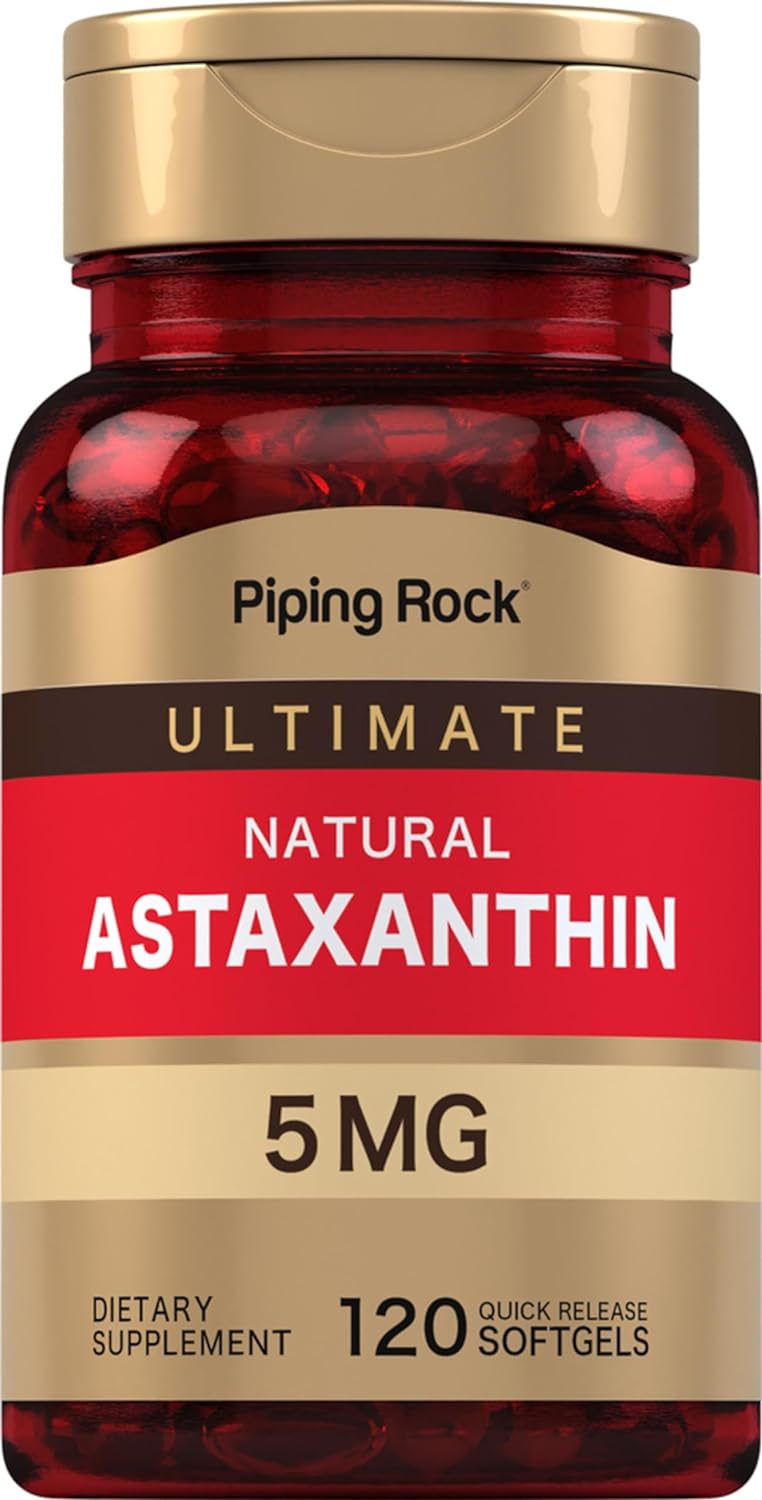 Piping Rock Astaxanthin Supplements 5Mg | 120 Softgels | Non-Gmo, Gluten Free