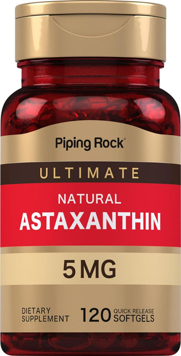 Piping Rock Astaxanthin Supplements 5Mg | 120 Softgels | Non-Gmo, Gluten Free
