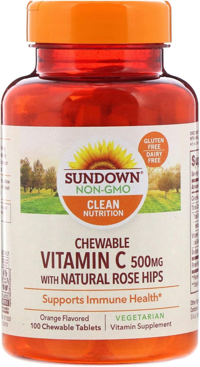 Sundown Naturals Chewable Vitamin C 500 Mg 100 Tablets