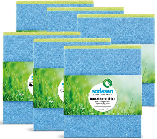 Sodasan Organic Eco Sponge Cloths (6 X 2 Pieces)