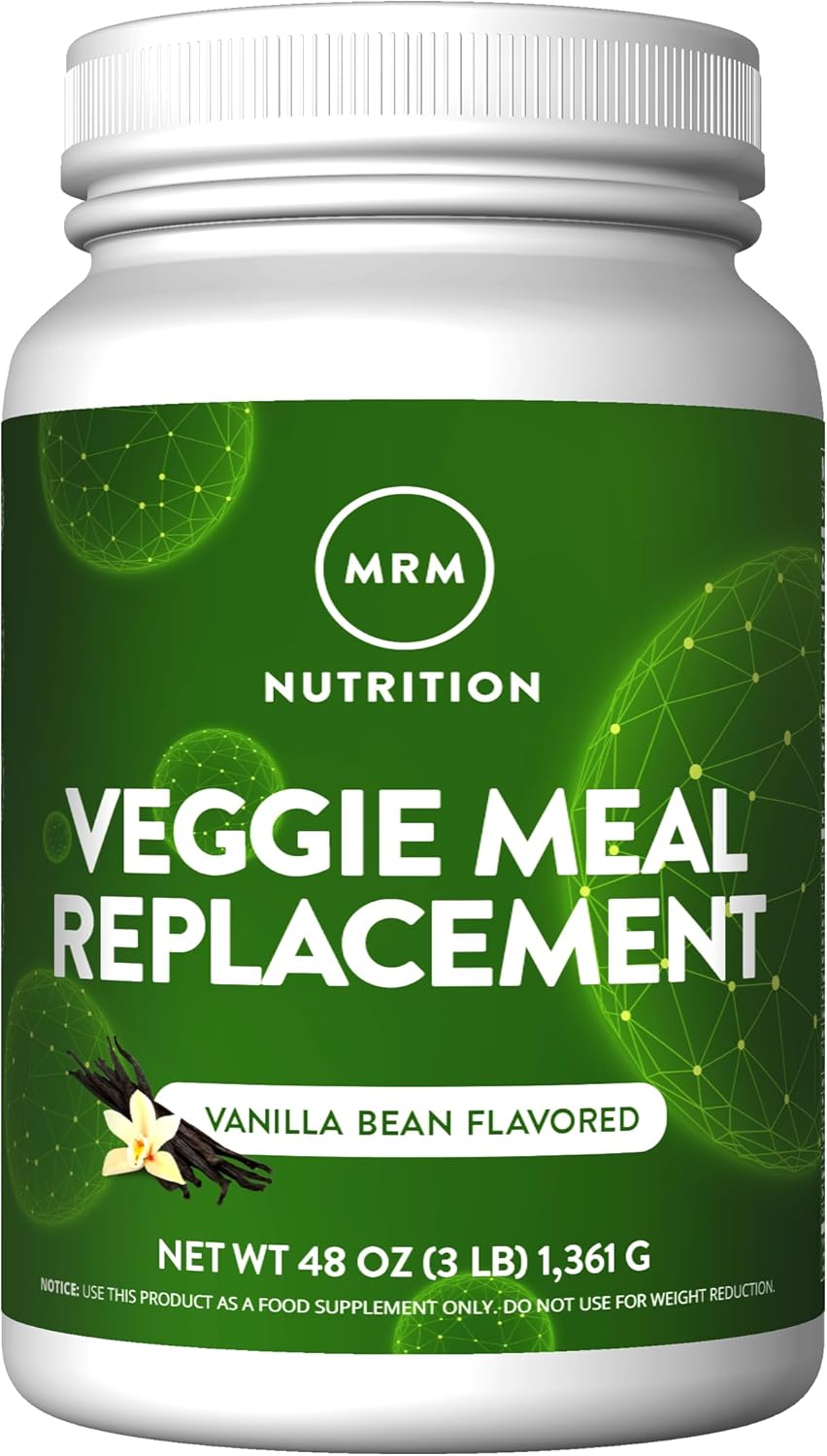 Mrm Nutrition Veggie Meal Replacement Protein | Vanilla Bean Flavored | 22G Complete Plant Based Protein | Meal On-The-Go | Mediate Hunger | Balanced Macronutrient Formula | 28 Servings : Health & Household