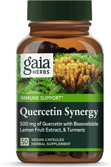 Gaia Herbs Quercetin Synergy - Supports Immunity - With Lemon Fruit Extract - 50 Vegan Capsules (50-Day Supply)