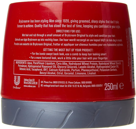 Brylcreem Protein Enriched Hair Styling Cream for Men , 250ml, Pack of 1 , Unscented