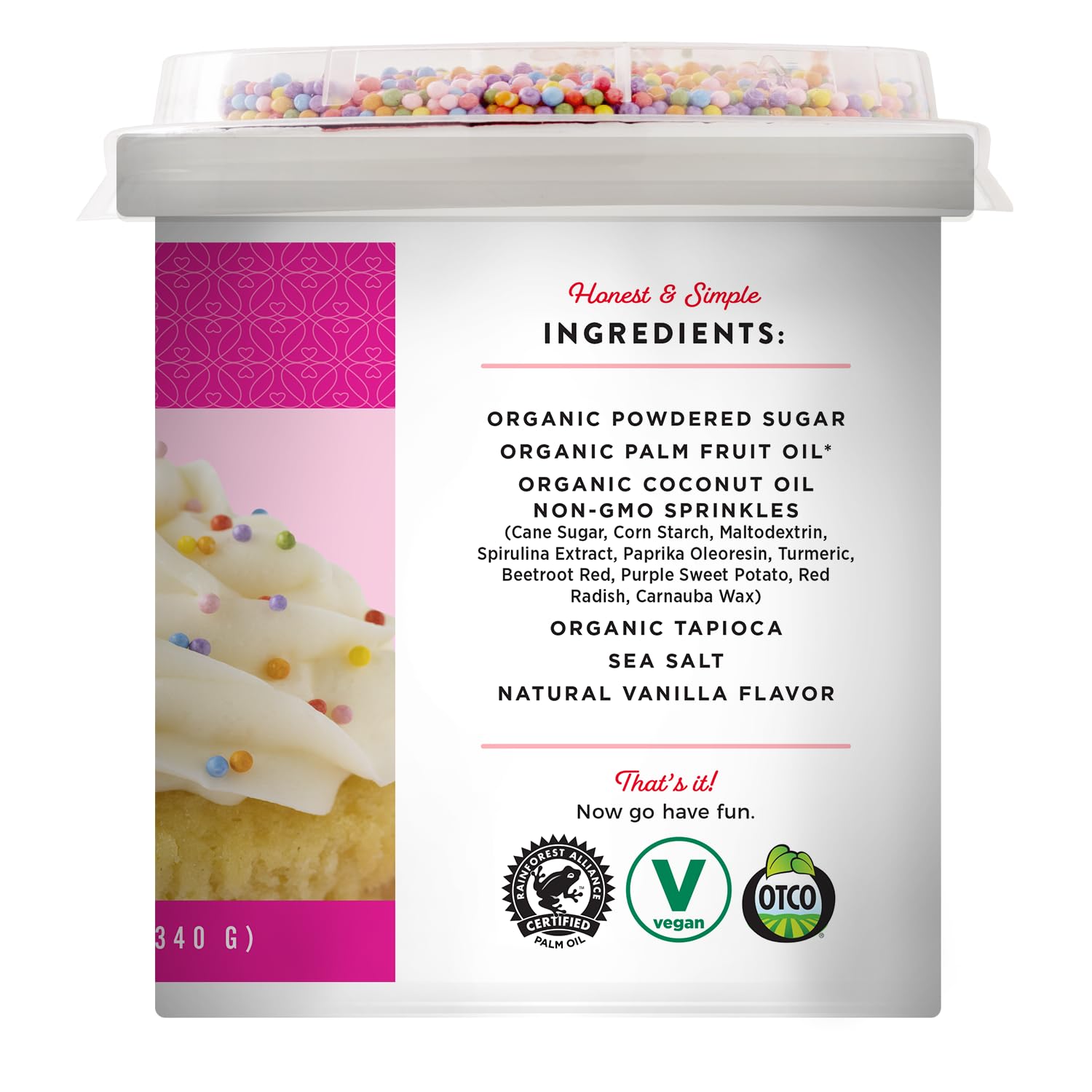 Miss Jones Baking 90% Organic Birthday Buttercream Frosting, Perfect for Icing and Decorating, Vegan-Friendly: Confetti Pop (Pack of 1) : Grocery & Gourmet Food