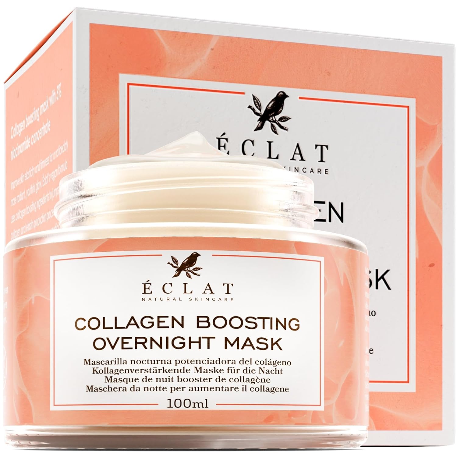 Collagen Overnight Face Mask - Face Sleeping Mask Skincare for Anti Aging, Reduces Wrinkles - Overnight Mask Korean w/Hyaluronic Acid, 5% Niacinamide, Face Sleeping Mask 3.4 oz / 100 ml