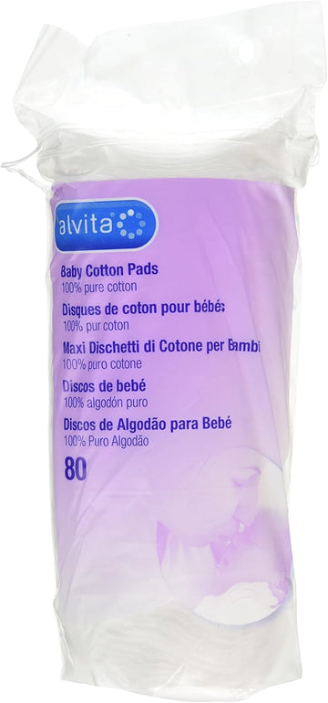 Alvita Baby Cotton Wool Pads, 80 Pads