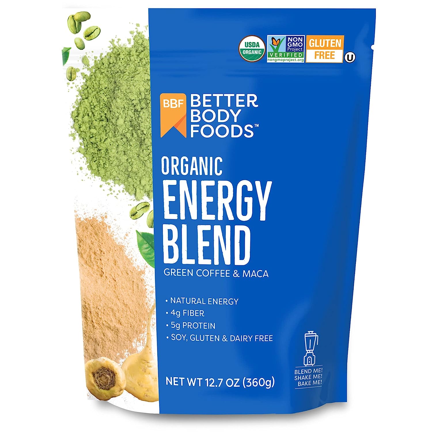 BetterBody Foods Organic Energy Blend, Plant-Based Natural Energy, Gluten-free, Non-GMO, 12.7 Ounces
