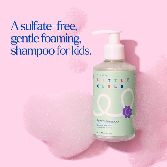 Only Curls Little Curls Super Shampoo For Kids, 200Ml, Gentle Foaming Formula, Sulphate-Free, Mild & Lightweight Cleanser, Easy Wash Curls, Tear-Free, For All Curl Types