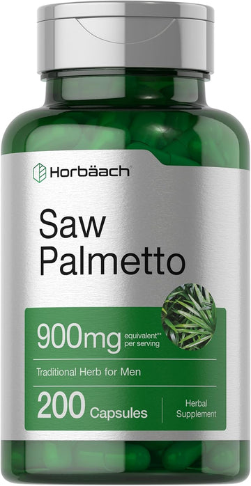 Horbaach Saw Palmetto Extract | 900Mg | 200 Capsules | Non-Gmo And Gluten Free Formula | Traditional Herb Supplement | From Saw Palmetto Berries