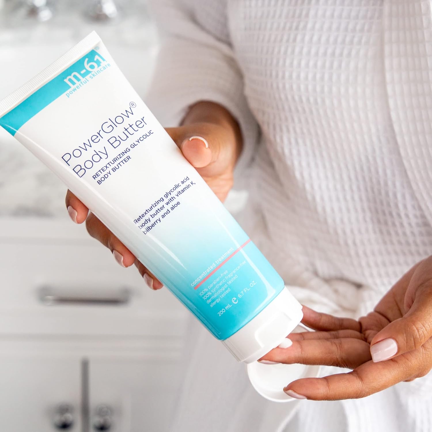 M-61 Powerglow Body Butter - Smoothing And Retexturizing Body Butter With Glycolic, Vitamin K And Aloe. : Beauty & Personal Care