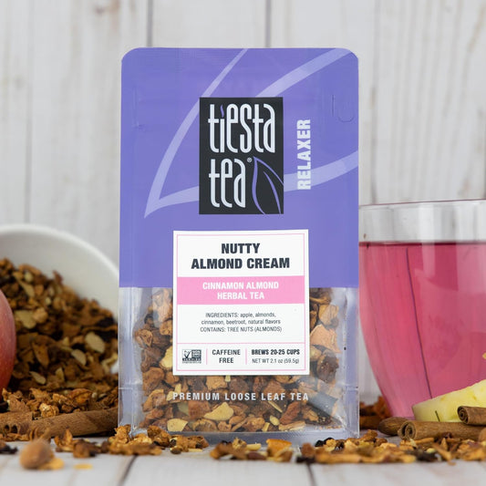 Tiesta Tea - Nutty Almond Cream | Cinnamon Almond Herbal Tea |Premium Loose Leaf Tea Blend |Non-Caffeinated Fruit Tea | Make Hot Or Iced Tea & Up To 25 Cups - 12.6 Ounce Resealable Pouch, Pack Of 6