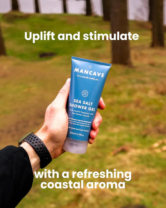 Mancave Sea Salt Shower Gel For Men, Coastal Aroma With Sea Fennel, Cypress And Bergamot, Sulphate And Paraben Free, Natural, Vegan, Cruelty Free, 200 Ml