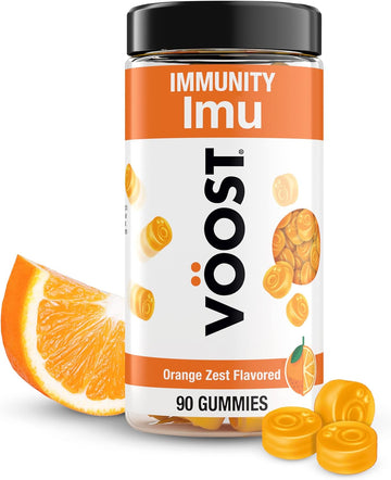 Voost, Immunity Gummies, Vitamin C Supplement with Zinc, Acerola & Echinacea, Supports a Healthy Immune System*, Adult Chewable Vitamin, Orange Zest Flavored, 30 Day Supply - 90 Count
