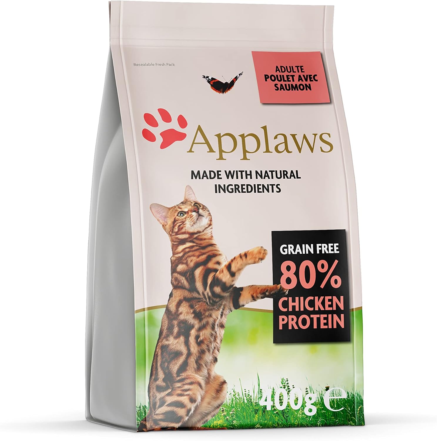 Applaws Complete and Grain Free Adult Dry Cat Food, Chicken with Salmon 1 x 400g Bag?4003C