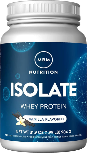 Mrm Nutrition Isolate Whey Protein | Vanilla Flavored | 24G Protein | Added Bcaas + Glutamine | With Digestive Enzymes | Hormone + Antibiotic Free | 29 Servings