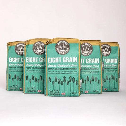 Matthews Cotswold Eight Grain Strong Multigrain Flour - 1.5Kg Bag (Pack Of 5)