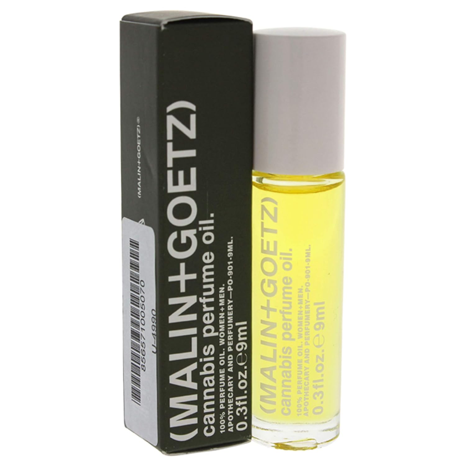 Malin + Goetz Cannabis Perfume Oil, 0.3 Fl. Oz. - Men & Women Rich & Earthy Scented Oil, Fragrance Oil, Roll On Mini Perfume Body Oil, Vegan & Cruelty-Free