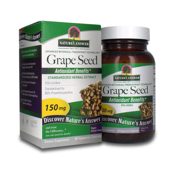 Nature'S Answer Grape Seed Vegetarian Capsules, 60-Count | Natural Immune Support | Packed With Antioxidants | Promotes Cognitive Function & Cardiovascular Health