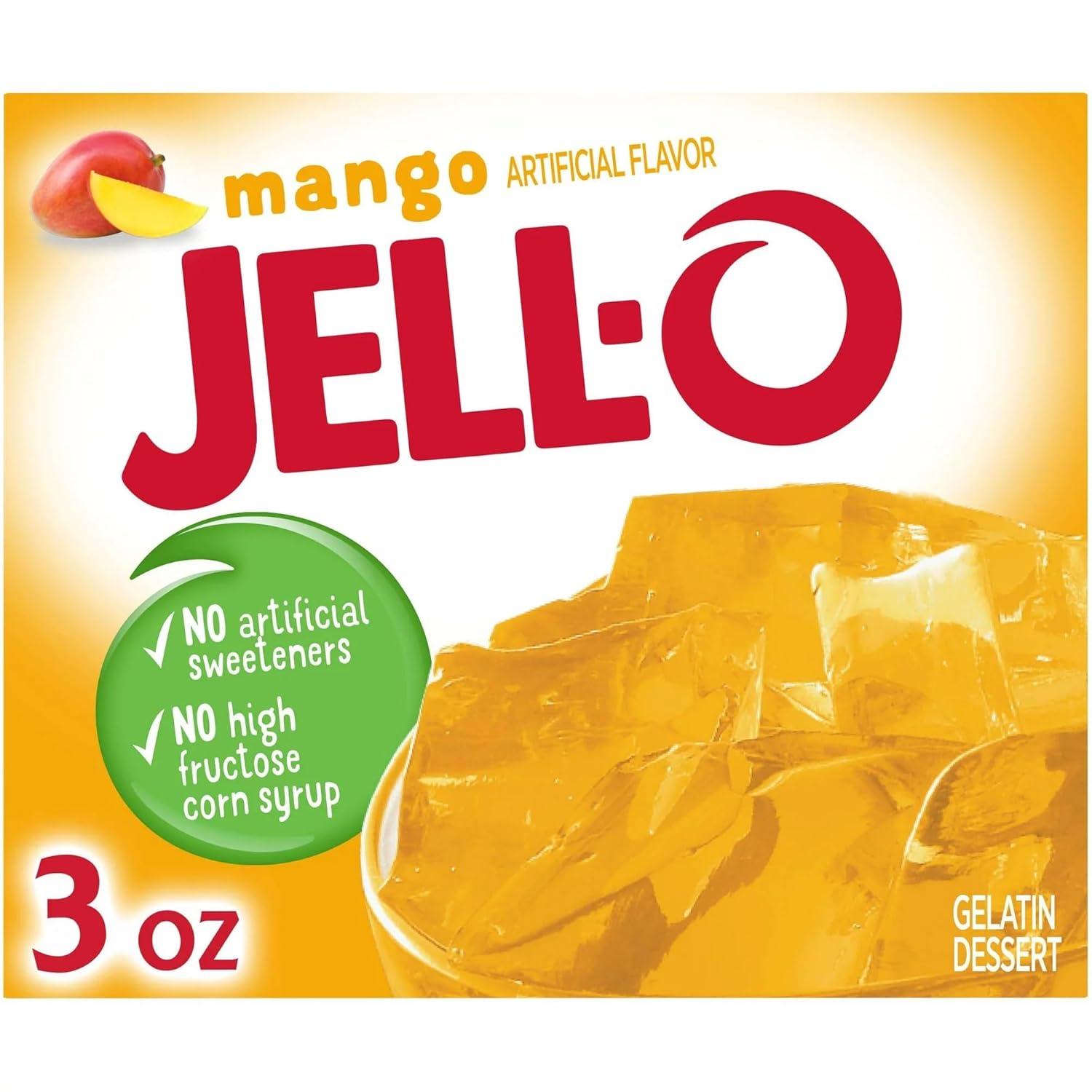 Jell-O Gelatin Snacks, Mango, 3-Ounce